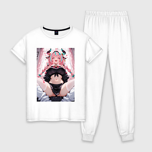 Женская пижама Милая улыбающаяся коровка / Белый – фото 1