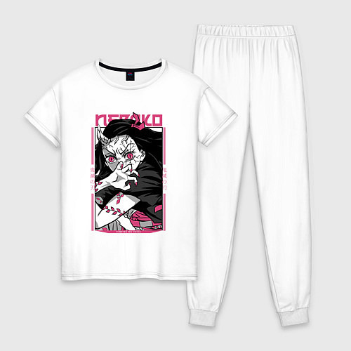 Женская пижама Клинок, рассекающий демонов, Незуко / Белый – фото 1