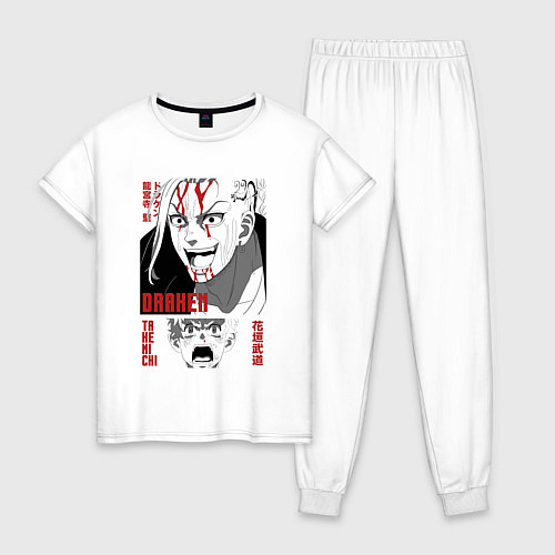 Женская пижама Токийские мстители Дракен и Такимичи / Белый – фото 1