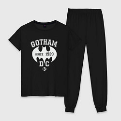 Пижама хлопковая женская Gotham 1939, цвет: черный