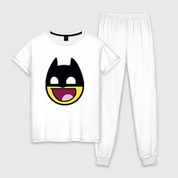 Пижама хлопковая женская Batman smile, цвет: белый