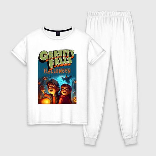 Женская пижама Диппер и Мэйбл - хэллоуин фантазия / Белый – фото 1