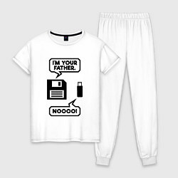 Пижама хлопковая женская Я твой отец, цвет: белый