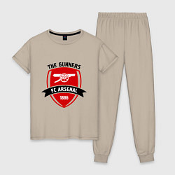 Пижама хлопковая женская FC Arsenal: The Gunners, цвет: миндальный