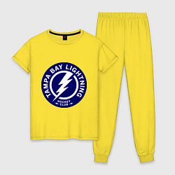 Пижама хлопковая женская HC Tampa Bay Lightning, цвет: желтый