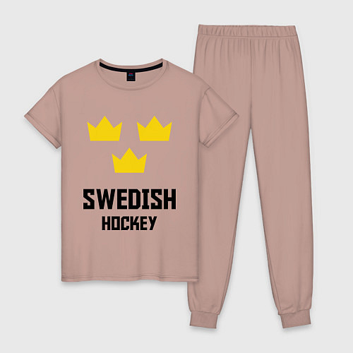 Женская пижама Swedish Hockey / Пыльно-розовый – фото 1
