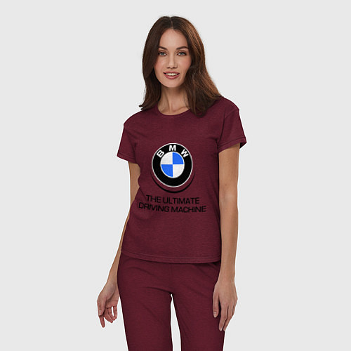 Женская пижама BMW Driving Machine / Меланж-бордовый – фото 3
