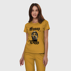 Пижама хлопковая женская Snoop Dogg Face, цвет: горчичный — фото 2
