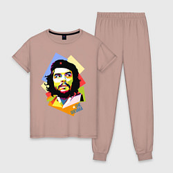 Пижама хлопковая женская Che Guevara Art, цвет: пыльно-розовый