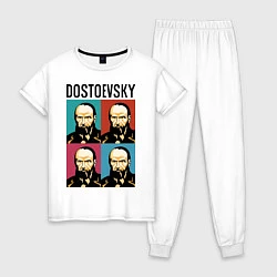 Пижама хлопковая женская Dostoevsky, цвет: белый