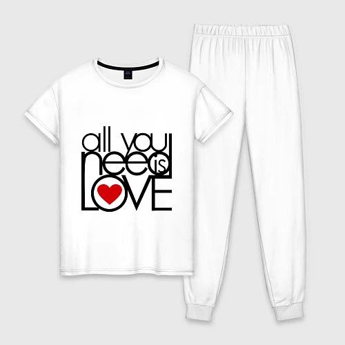 Женская пижама All you need is love / Белый – фото 1