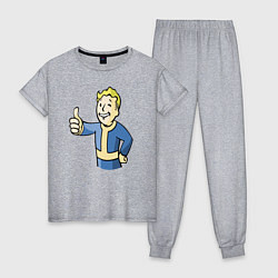 Пижама хлопковая женская Fallout vault boy, цвет: меланж