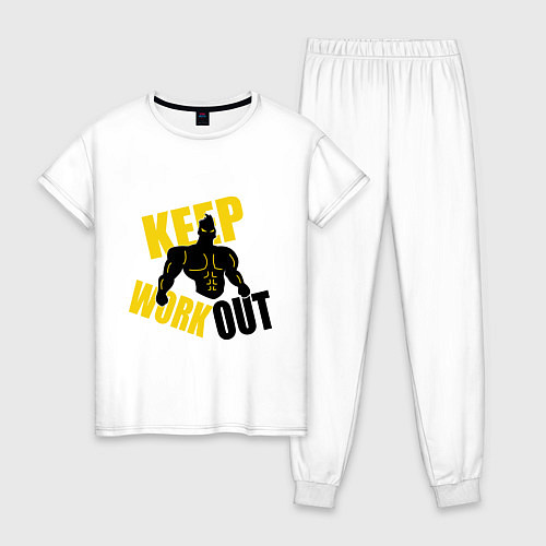 Женская пижама Keep workout тренируйся / Белый – фото 1