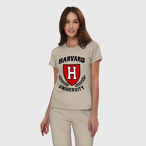 Женская пижама Harvard University / Миндальный – фото 3