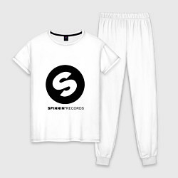 Пижама хлопковая женская Spinnin records, цвет: белый