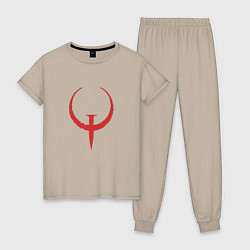 Пижама хлопковая женская Quake, цвет: миндальный