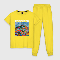 Пижама хлопковая женская Radiohead, цвет: желтый