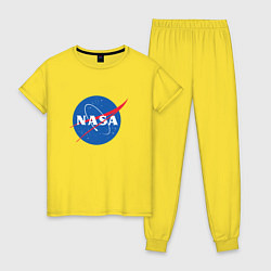 Пижама хлопковая женская NASA: Logo, цвет: желтый
