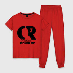 Пижама хлопковая женская CR Ronaldo 07, цвет: красный