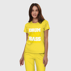 Пижама хлопковая женская DRUM AND BASS MASSIVE, цвет: желтый — фото 2