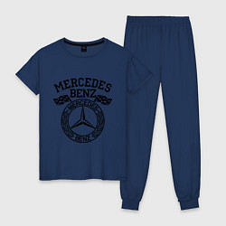 Пижама хлопковая женская Mercedes Benz, цвет: тёмно-синий