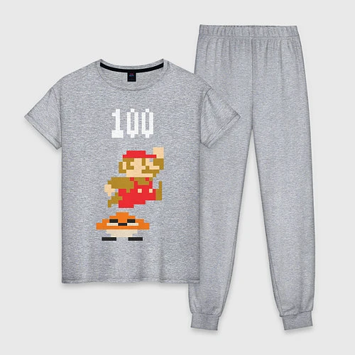 Женская пижама Mario: 100 coins / Меланж – фото 1