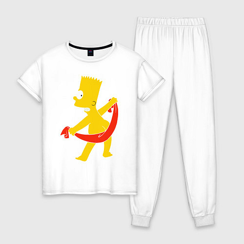 Женская пижама Барт с полотенцем / Белый – фото 1