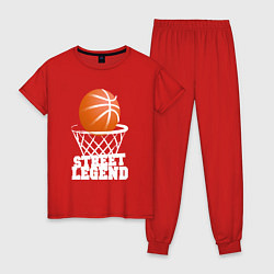Пижама хлопковая женская Баскетбол, цвет: красный