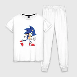 Пижама хлопковая женская Sonic the Hedgehog, цвет: белый