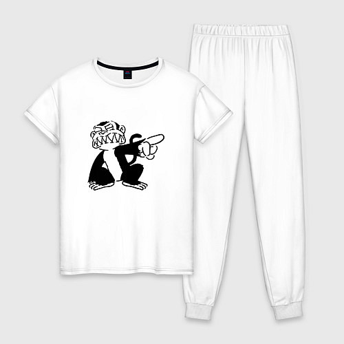 Женская пижама Злая обезьяна / Белый – фото 1