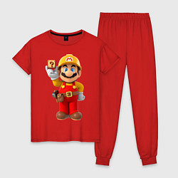 Пижама хлопковая женская Super Mario, цвет: красный