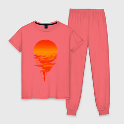 Пижама хлопковая женская Sunset, цвет: коралловый