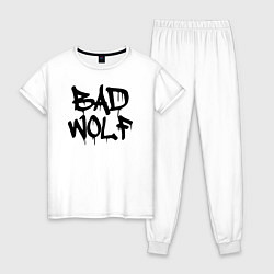 Пижама хлопковая женская Bad Wolf, цвет: белый