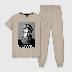 Пижама хлопковая женская Bowie Legend, цвет: миндальный