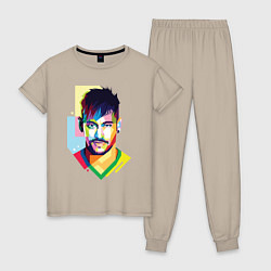 Пижама хлопковая женская Neymar: fun-art, цвет: миндальный