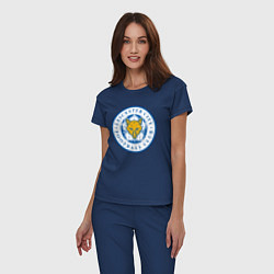 Пижама хлопковая женская Leicester City FC, цвет: тёмно-синий — фото 2