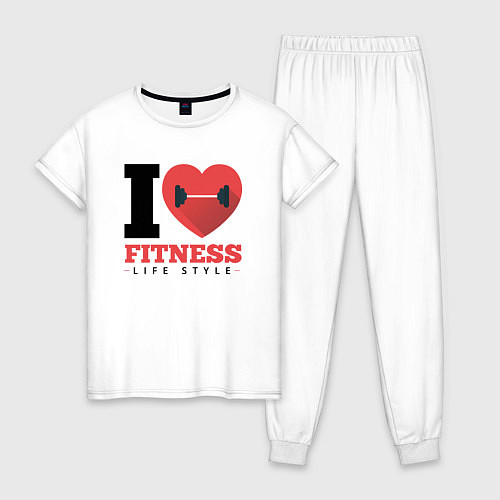 Женская пижама I love Fitness / Белый – фото 1