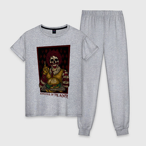 Женская пижама Лучший работник месяца клоун Роналд / Меланж – фото 1
