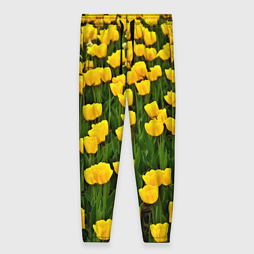 Женские брюки Жёлтые тюльпаны / 3D-принт – фото 1