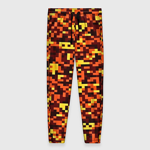 Женские брюки Камуфляж пиксельный: оранжевый/желтый / 3D-принт – фото 1