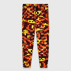 Брюки женские Камуфляж пиксельный: оранжевый/желтый, цвет: 3D-принт