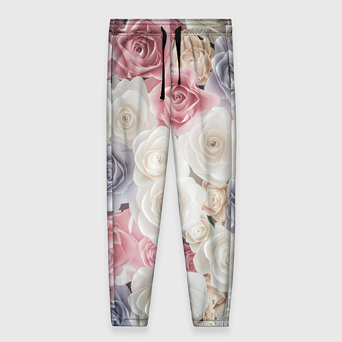 Женские брюки Букет из роз / 3D-принт – фото 1