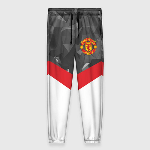 Женские брюки Man United FC: Grey Polygons / 3D-принт – фото 1
