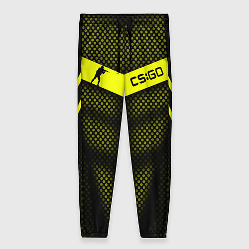 Женские брюки CS:GO Yellow Carbon / 3D-принт – фото 1