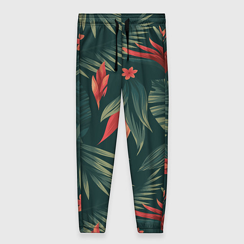 Женские брюки Зеленые тропики / 3D-принт – фото 1