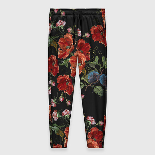 Женские брюки Цветущие маки / 3D-принт – фото 1