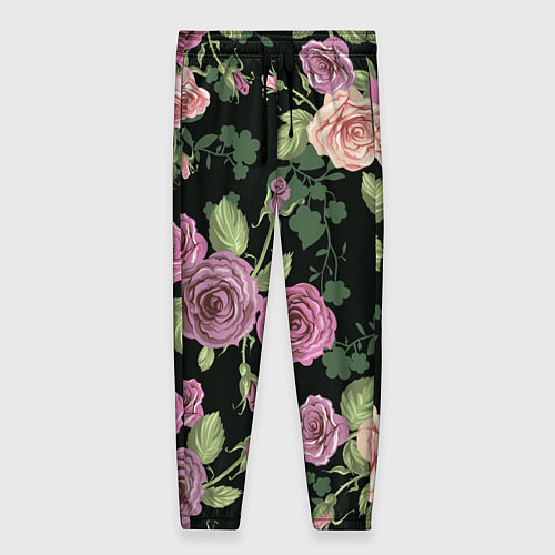 Женские брюки Кусты роз / 3D-принт – фото 1