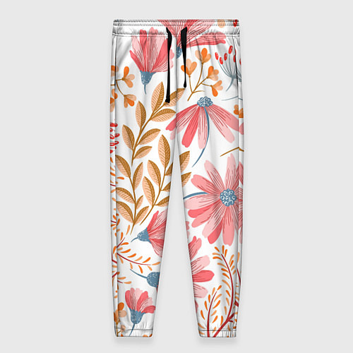 Женские брюки Цветы / 3D-принт – фото 1