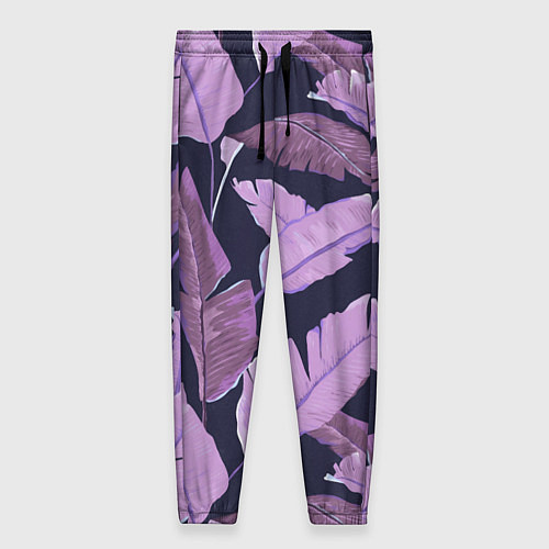Женские брюки Tropical leaves 4 purple / 3D-принт – фото 1