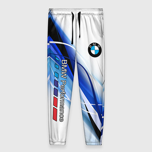 Женские брюки BMW волны - blue-white / 3D-принт – фото 1